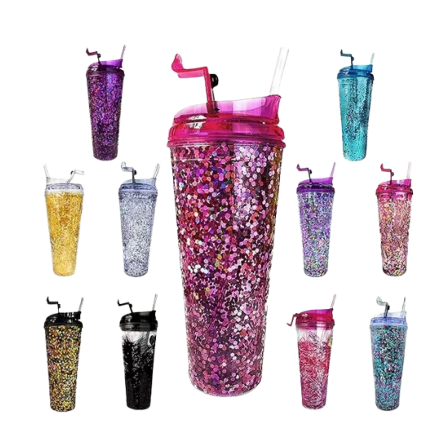 Vaso Glitter Flip On