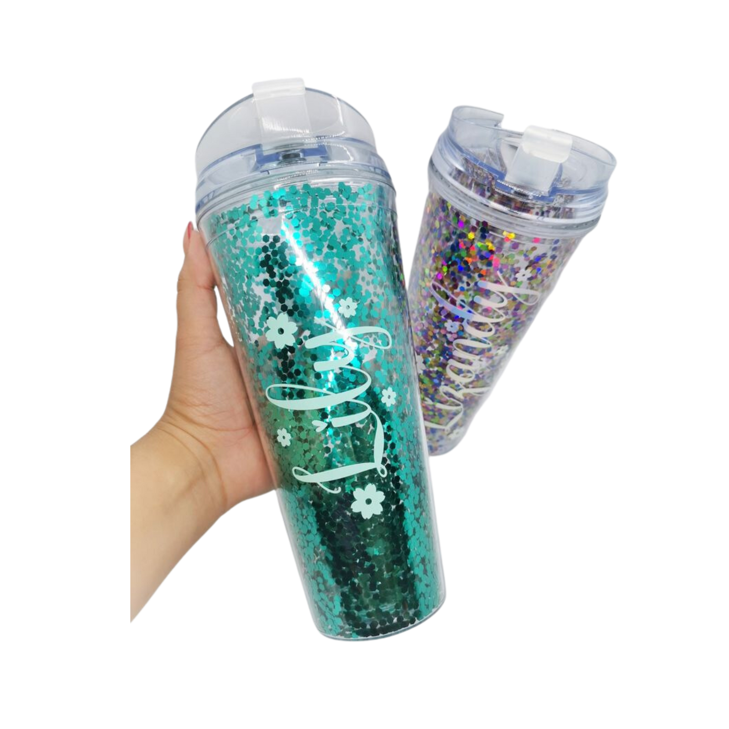 Vaso Glitter Flip On