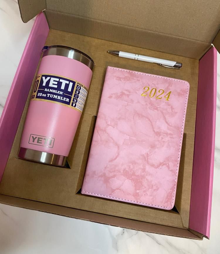 Kit Agenda, Boligrafo y Vaso Yeti